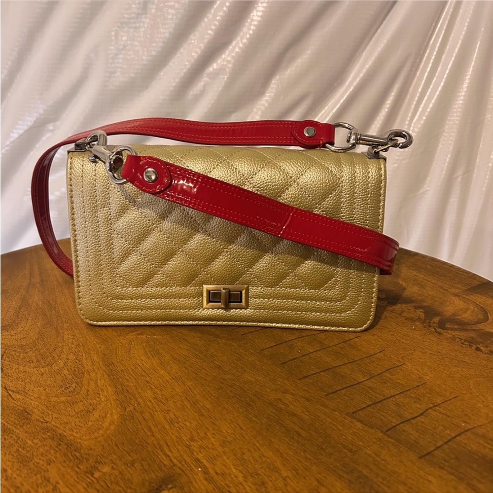 Gold & red purse
